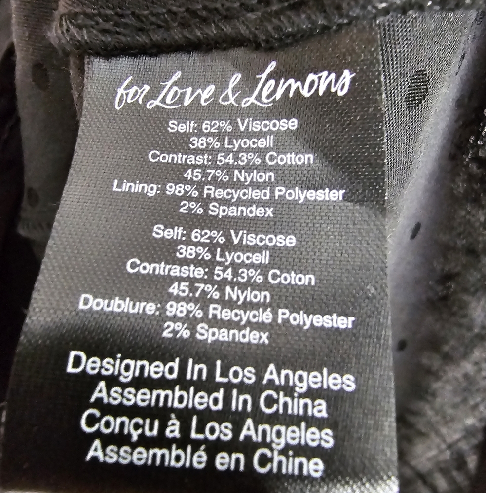 For Love and Lemons Natalie Mini Dress Black Size Medium New With Tags - Picture 8 of 10